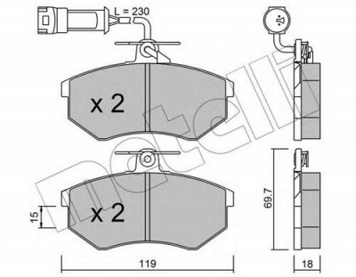 METELLI 2201484 -  Комплект тормозных колодок, дисковый тормоз
