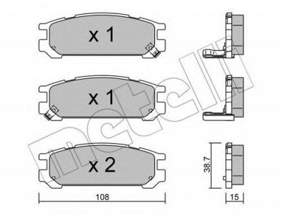 METELLI 2202040 -  Комплект тормозных колодок, дисковый тормоз