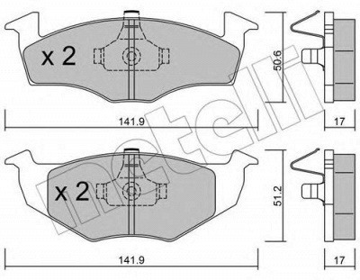 METELLI 2202060 -  Комплект тормозных колодок, дисковый тормоз
