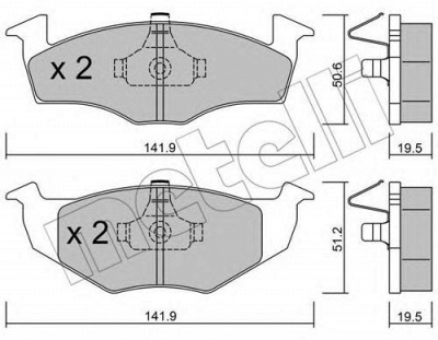 METELLI 2202061 -  Комплект тормозных колодок, дисковый тормоз