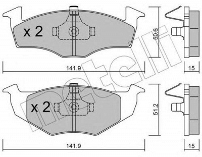 METELLI 2202062 -  Комплект тормозных колодок, дисковый тормоз
