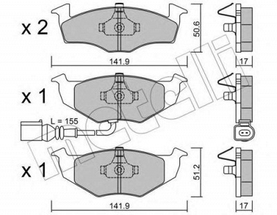 METELLI 2202063 -  Комплект тормозных колодок, дисковый тормоз