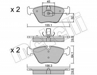 METELLI 2202073 -  Комплект тормозных колодок, дисковый тормоз
