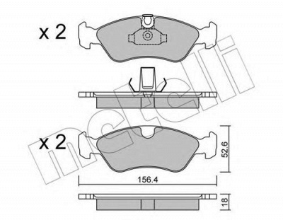 METELLI 2202080 -  Комплект тормозных колодок, дисковый тормоз