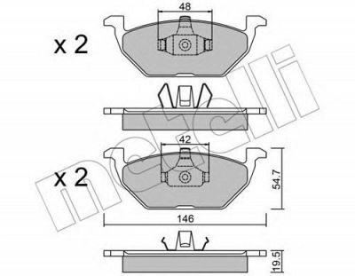 METELLI 2202111 -  Комплект тормозных колодок, дисковый тормоз