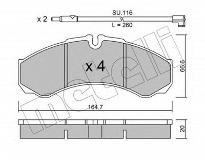 METELLI 2202127k -  Комплект тормозных колодок, дисковый тормоз