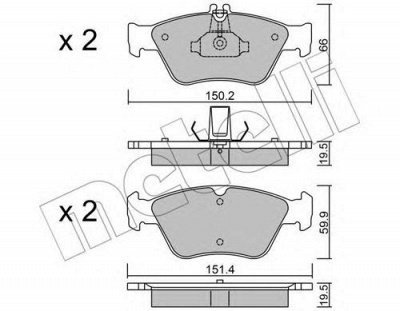 METELLI 2202190 -  Комплект тормозных колодок, дисковый тормоз
