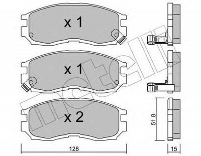METELLI 2202240 -  Комплект тормозных колодок, дисковый тормоз