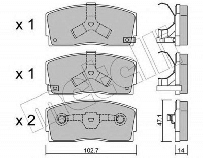 METELLI 2202400 -  Комплект тормозных колодок, дисковый тормоз