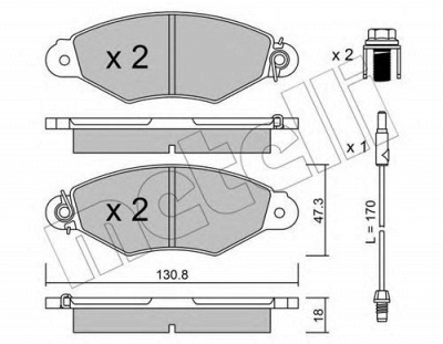 METELLI 2202531 -  Комплект тормозных колодок, дисковый тормоз