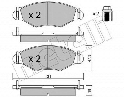 METELLI 2202540 -  Комплект тормозных колодок, дисковый тормоз