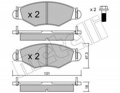 METELLI 2202541 -  Комплект тормозных колодок, дисковый тормоз