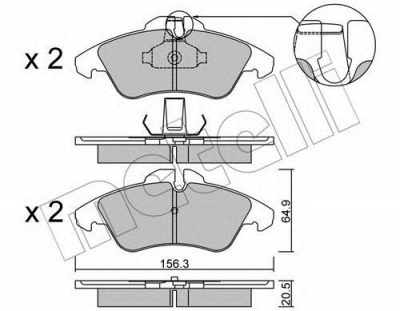METELLI 2202561 -  Комплект тормозных колодок, дисковый тормоз