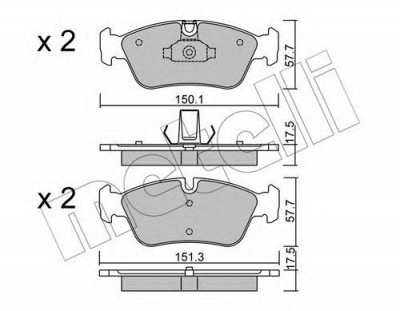 METELLI 2202600 -  Комплект тормозных колодок, дисковый тормоз