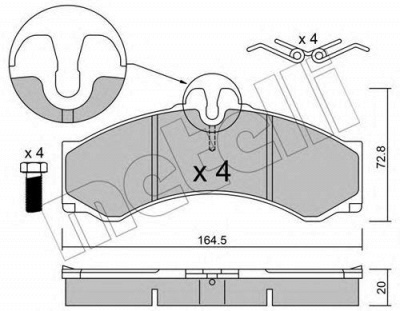 METELLI 2202620 -  Комплект тормозных колодок, дисковый тормоз