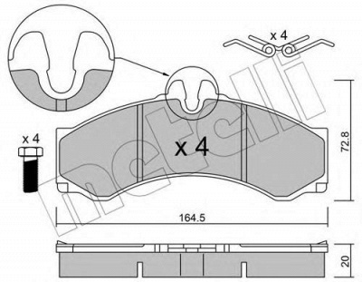 METELLI 2202621 -  Комплект тормозных колодок, дисковый тормоз