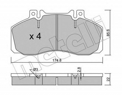 METELLI 2202670 -  Комплект тормозных колодок, дисковый тормоз