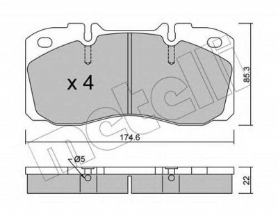 METELLI 2202680 -  Комплект тормозных колодок, дисковый тормоз