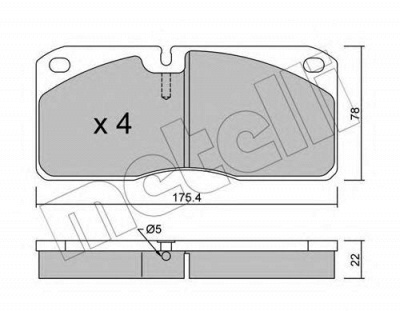 METELLI 2202690 -  Комплект тормозных колодок, дисковый тормоз