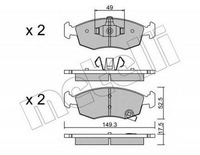 METELLI 2202745 -  Комплект тормозных колодок, дисковый тормоз
