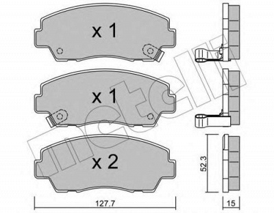METELLI 2202830 -  Комплект тормозных колодок, дисковый тормоз