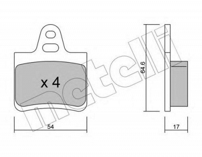 METELLI 2202840 -  Комплект тормозных колодок, дисковый тормоз