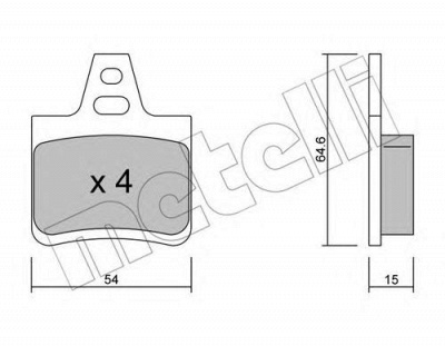 METELLI 2202850 -  Комплект тормозных колодок, дисковый тормоз