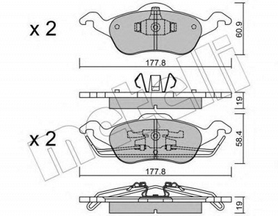 METELLI 2202910 -  Комплект тормозных колодок, дисковый тормоз