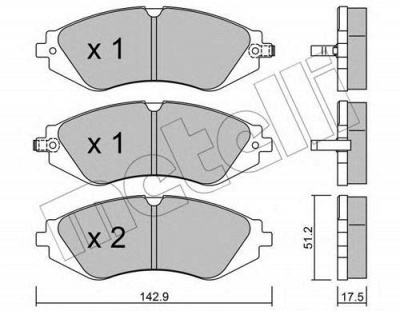 METELLI 2202940 -  Комплект тормозных колодок, дисковый тормоз