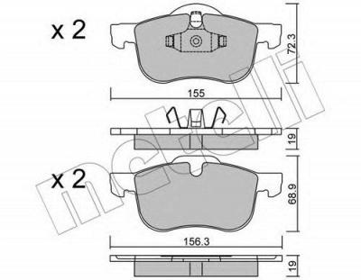 METELLI 2203090 -  Комплект тормозных колодок, дисковый тормоз