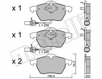 METELLI 2203140 -  Комплект тормозных колодок, дисковый тормоз