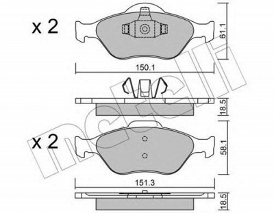 METELLI 2203160 -  Комплект тормозных колодок, дисковый тормоз