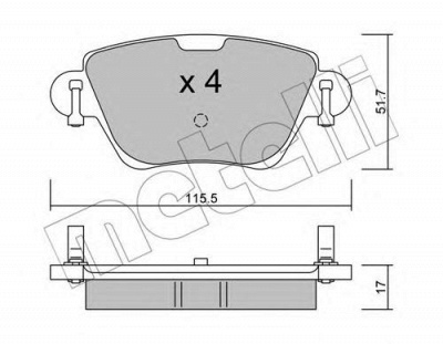METELLI 2203190 -  Комплект тормозных колодок, дисковый тормоз