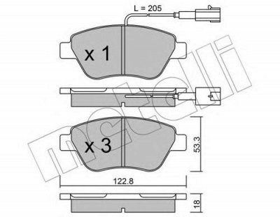 METELLI 2203210 -  Комплект тормозных колодок, дисковый тормоз