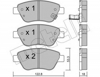 METELLI 2203212 -  Комплект тормозных колодок, дисковый тормоз