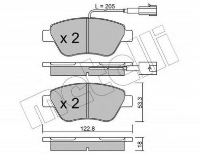 METELLI 2203213 -  Комплект тормозных колодок, дисковый тормоз