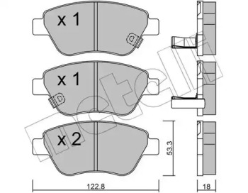 METELLI 2203214 -  Комплект тормозных колодок, дисковый тормоз