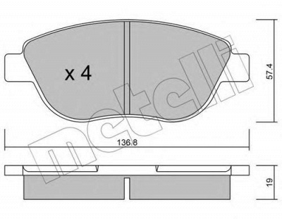 METELLI 2203221 -  Комплект тормозных колодок, дисковый тормоз
