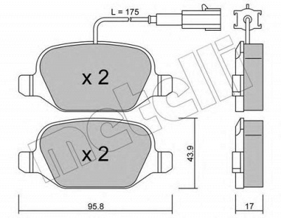 METELLI 2203232 -  Комплект тормозных колодок, дисковый тормоз