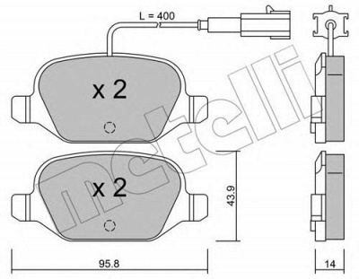 METELLI 2203243 -  Комплект тормозных колодок, дисковый тормоз