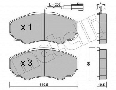 METELLI 2203250 -  Комплект тормозных колодок, дисковый тормоз
