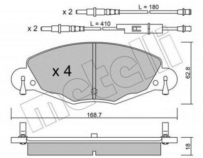 METELLI 2203320 -  Комплект тормозных колодок, дисковый тормоз