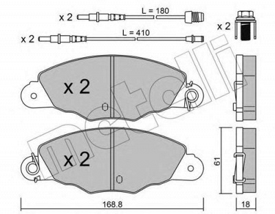 METELLI 2203340 -  Комплект тормозных колодок, дисковый тормоз