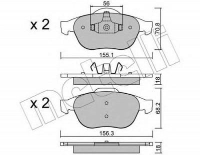 METELLI 2203361 -  Комплект тормозных колодок, дисковый тормоз