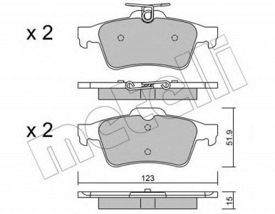 METELLI 2203373 -  Комплект тормозных колодок, дисковый тормоз