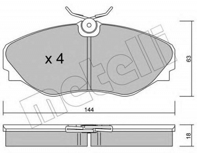 METELLI 2203380 -  Комплект тормозных колодок, дисковый тормоз