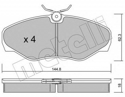 METELLI 2203382 -  Комплект тормозных колодок, дисковый тормоз