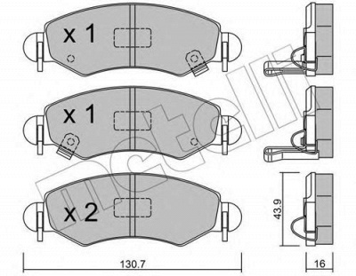 METELLI 2203391 -  Комплект тормозных колодок, дисковый тормоз