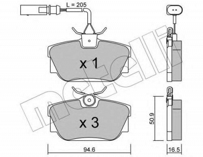 METELLI 2203461 -  Комплект тормозных колодок, дисковый тормоз