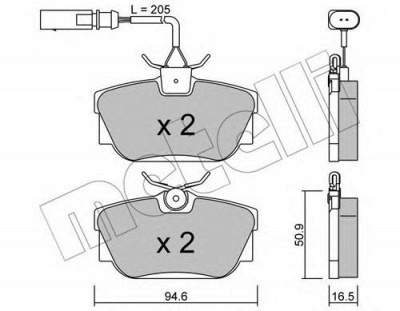 METELLI 2203462 -  Комплект тормозных колодок, дисковый тормоз